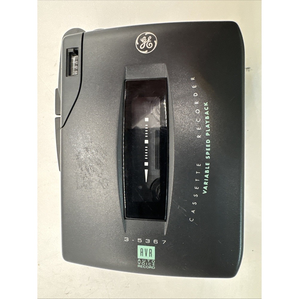 GE 3-5367 Handheld Cassette Recorder Variable Speed Playback Auto Voice Record
